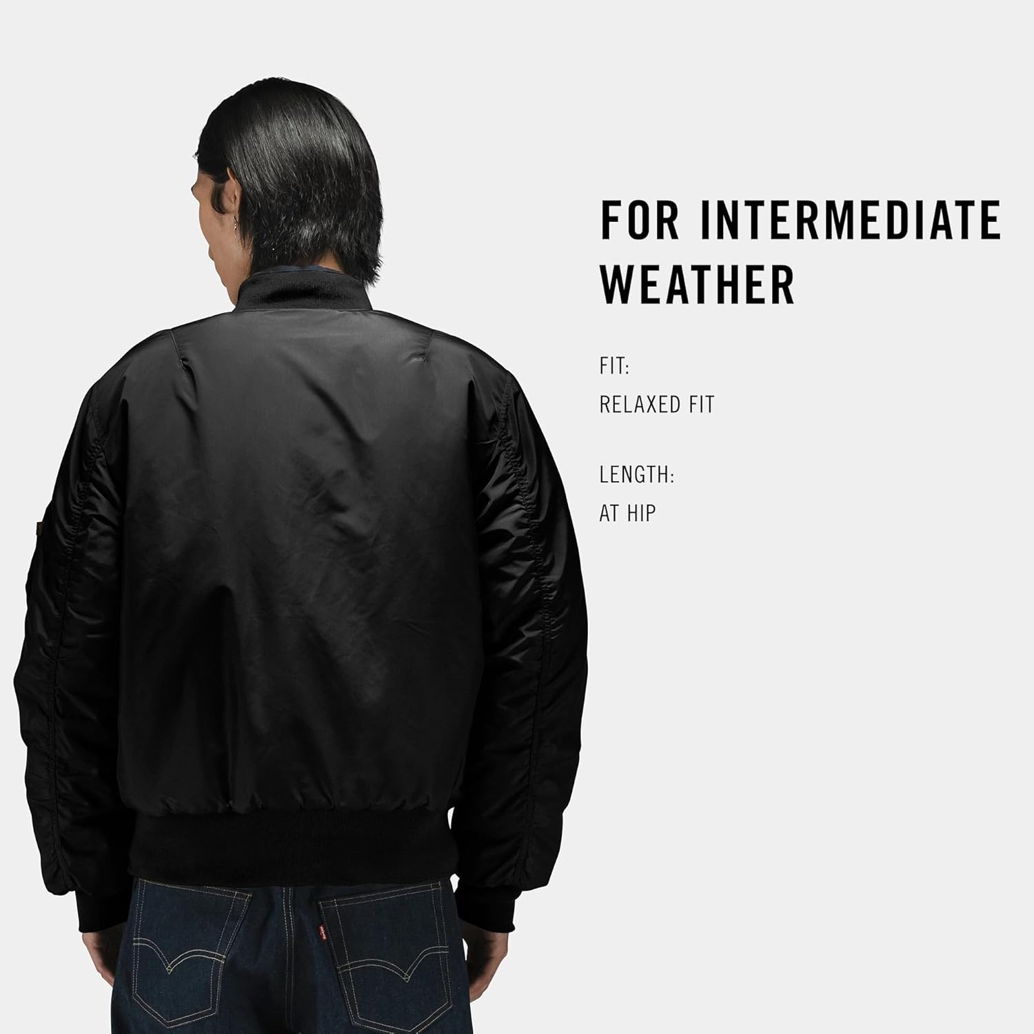 Alpha Industries MA-1 Oxford Flight Jacket Lightweight Oxford Nylon Bomber Utility Sleeve Pocket Ribbed Knit Cuffs Hem - Image 5