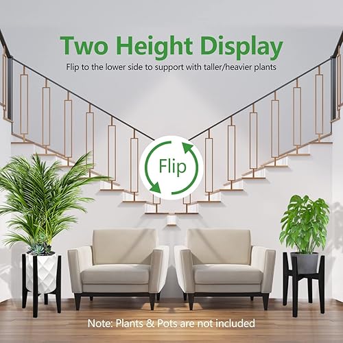 Miniatura 4 de OERGKE Soporte ajustable de metal para plantas de 8 a 12 pulgadas, estante resistente para múltiples plantas, soporte para macetas individuales para