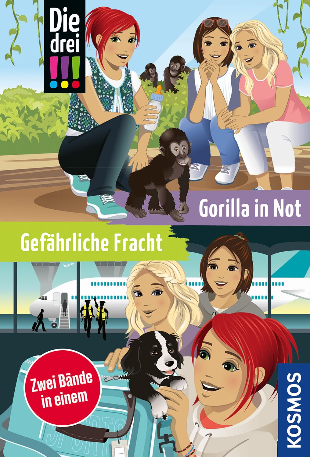 Die drei !!!, Gefährliche Fracht / Gorilla in Not (Doppelband): 2 aufregende Fälle in einem Band in der beliebten Krimi-Reihe ab 10 Jahren - spannende Detektiv-Geschichten und ideales Lesefutter.