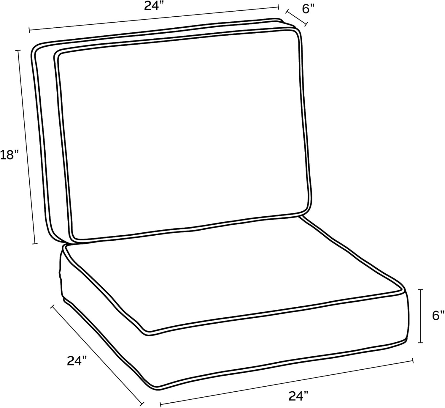 Arden Selections ProFoam Essentials 24 x 24 x 6 Inch Outdoor Deep Seat Cushion Set, Moss Green Leala : Patio, Lawn & Garden