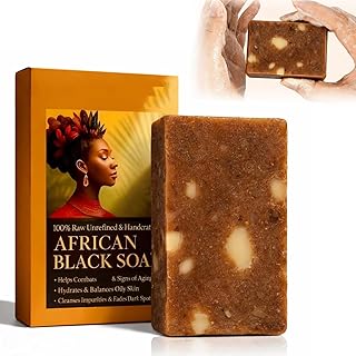Barra de jabón negro africano crudo, limpieza...