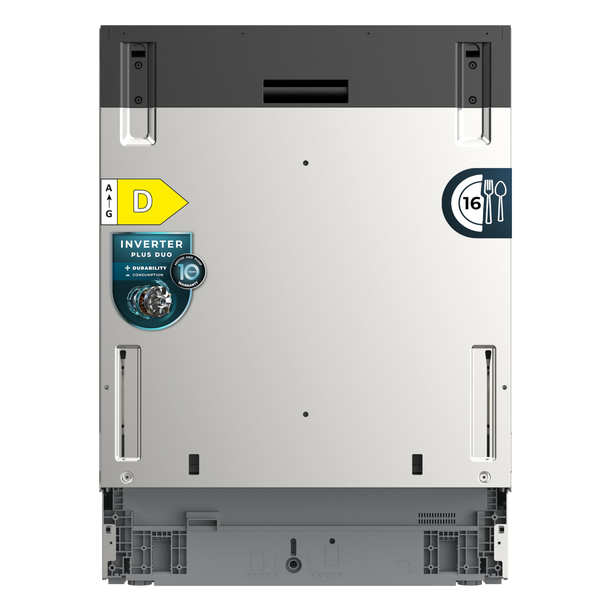 Cecotec Lavastoviglie da Incasso 60 cm Bolero Aguazero 6280 Full-BI. 16 Coperti, 6 Programmi, Classe D, Inverter Plus Duo, Pannello Touch, FloorView Light, Extra Hygiene, SuperDry, SilentWash