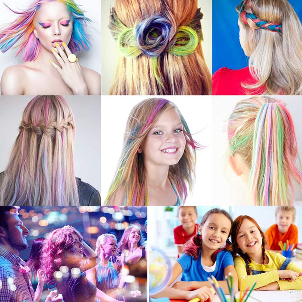 Hair Chalk,Hair Chalk Comb,HairChalk for Girls and Boys,Temporary Bright Hair Chalk Comb Washable Hair Dye Perfect Gifts for Girls Kids Party, Birthday Party Cosplay DIY, Halloween, Christmas,8 Colors : Everything Else