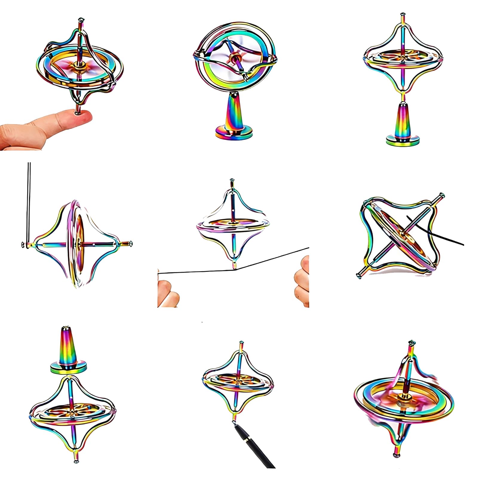 Gyroscope toupie Shienus Doigt Gyroscope Jouets Équilibre Spinner Métal Anti-gravité Gyroscope Coloré Spinning Décompression Jouet éducatif Cadeau pour enfants