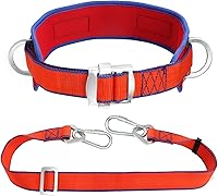 TRSMIMA Tree Climbing Safety Harness with Adjustable Lanyard & Breathable Waist Pad - Fall Protection Belt for Arborists