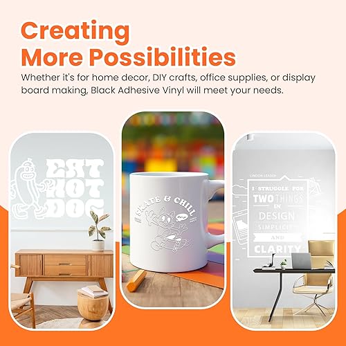 Miniatura 6 de Vinilo permanente blanco - Vinilo blanco para Cricut  12 pulgadas x 40 pies, vinilo adhesivo blanco para Cricut Joy Machine, silueta, rollo de