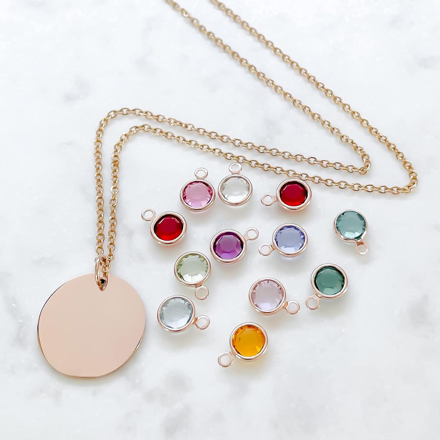 Personalized Birth Month Flower Necklace - Custom Jewelry for Women - Gift for Her - Gold, Rose, Silver (Stainless Steel)