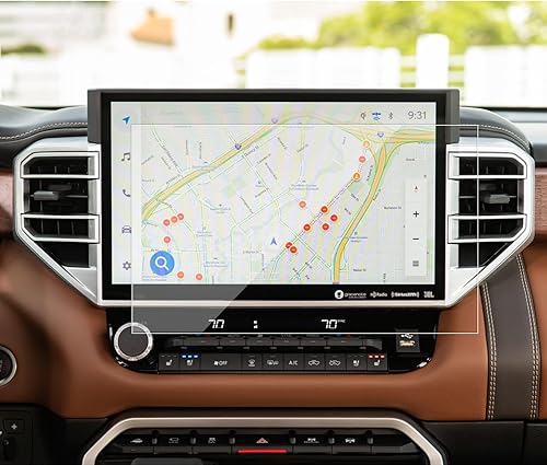 Protector de pantalla de vidrio templado antirreflejos y huellas dactilares para Toyota Tundra 2025 2024 2023 2022 y Sequoia 2025-2023 Pantalla