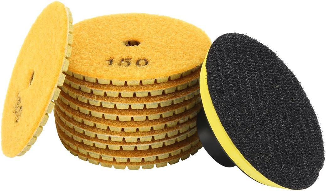 uxcell 3-inch Diamond Wet Polishing Pad Grit 150 10pcs for Granite Stone Marble