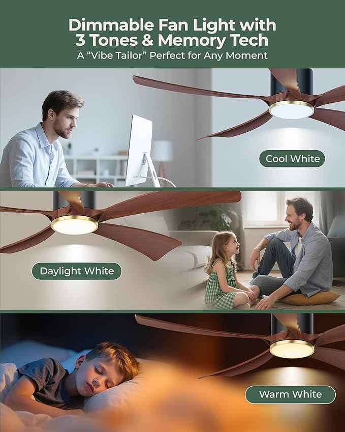 Ventilador de Techo 42 Pulgadas con Luz LED Dimmable y Contr miniatura 5