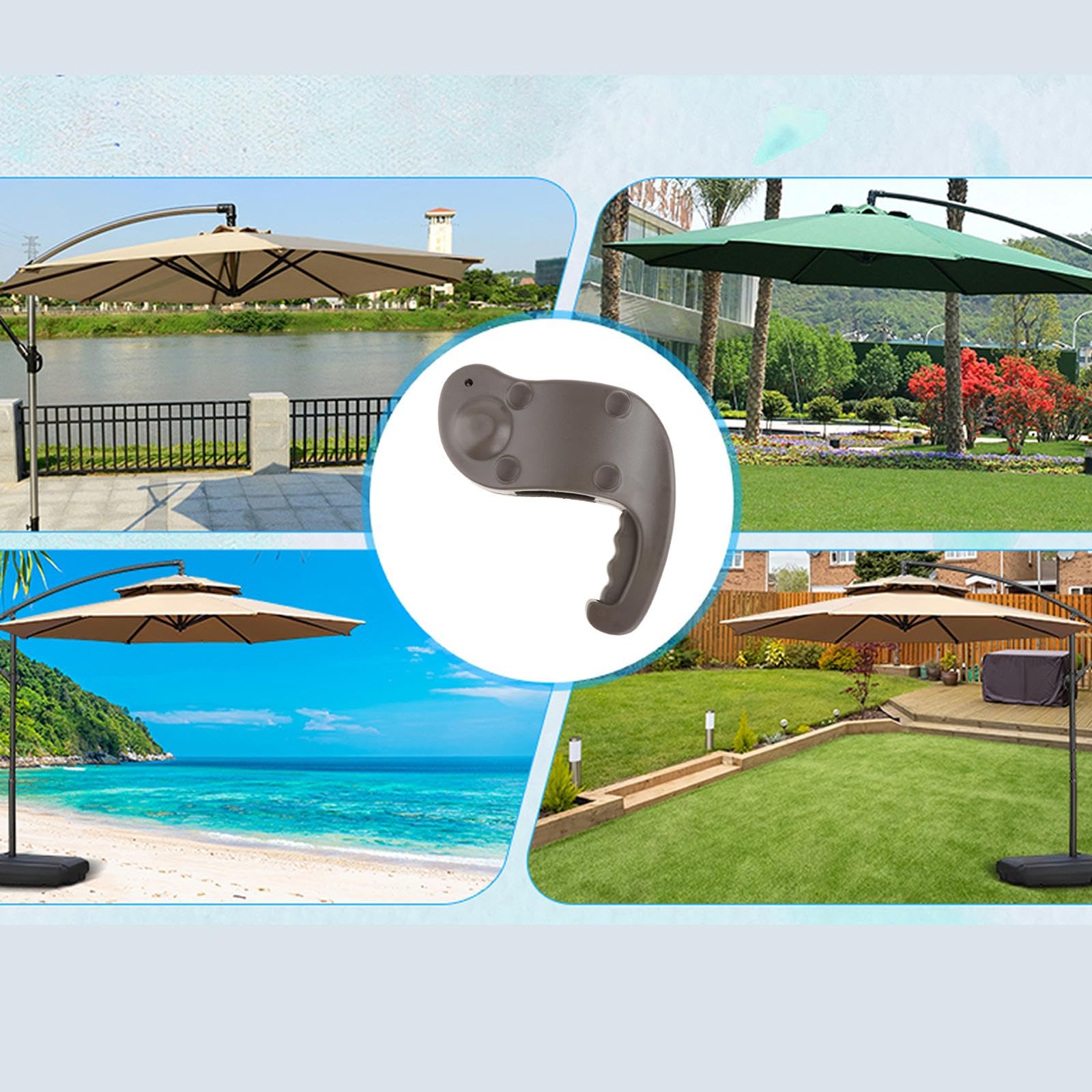 Manivelle de Remplacement pour Parapluie de Jardin, Accessoire Universel Anti-Usure, Pièce de Rechange Robuste pour Manivelle de Parasol de Terrasse, Patio, Balcon, Plage