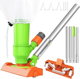 BLIKA Swimming Pool Vacuum Cleaner & Pool Skimmer Net Set with 4 Pole Section of 173cm, Above Ground Pool Vacuum, Upgrade Portable Handheld Pool Vacuums