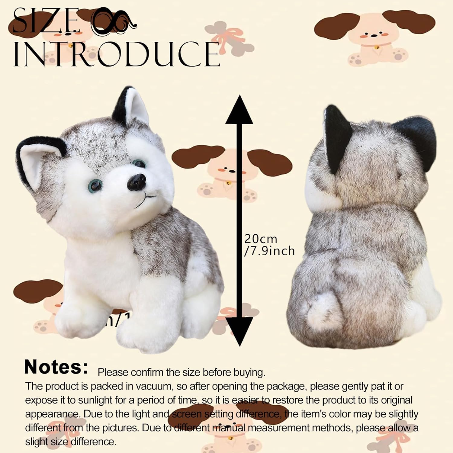 CHELEI2019 2PCS 7.9" Husky Stuffed Animal Stuffed Husky Dog Plush Toy Gifts for Kids - Image 2