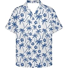 PinUp Angel Mens Casual Hawaiian Shirt Short Sleeve Button Down Printed Aloha Top for Summer Vacation and Daily Wear