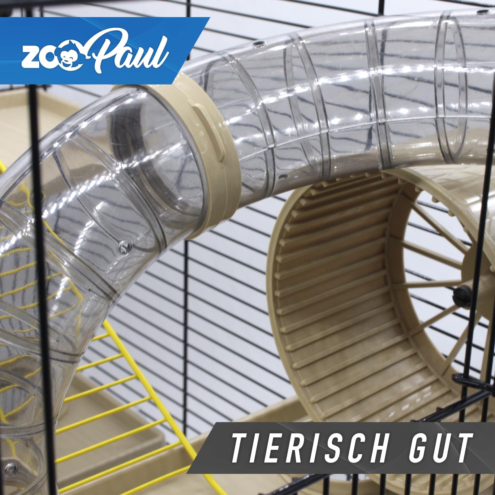ZooPaul XXL Nagerkäfig Hamsterkäfig beige Maus Käfig inklusive Tunnelsystem viel Zubehör