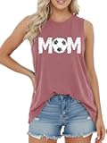 Football Tank Top for Women Soccer Mom Shirt Funny Football Graphic Tshirt Letter Printed Casual Summer Sleeveless Tops