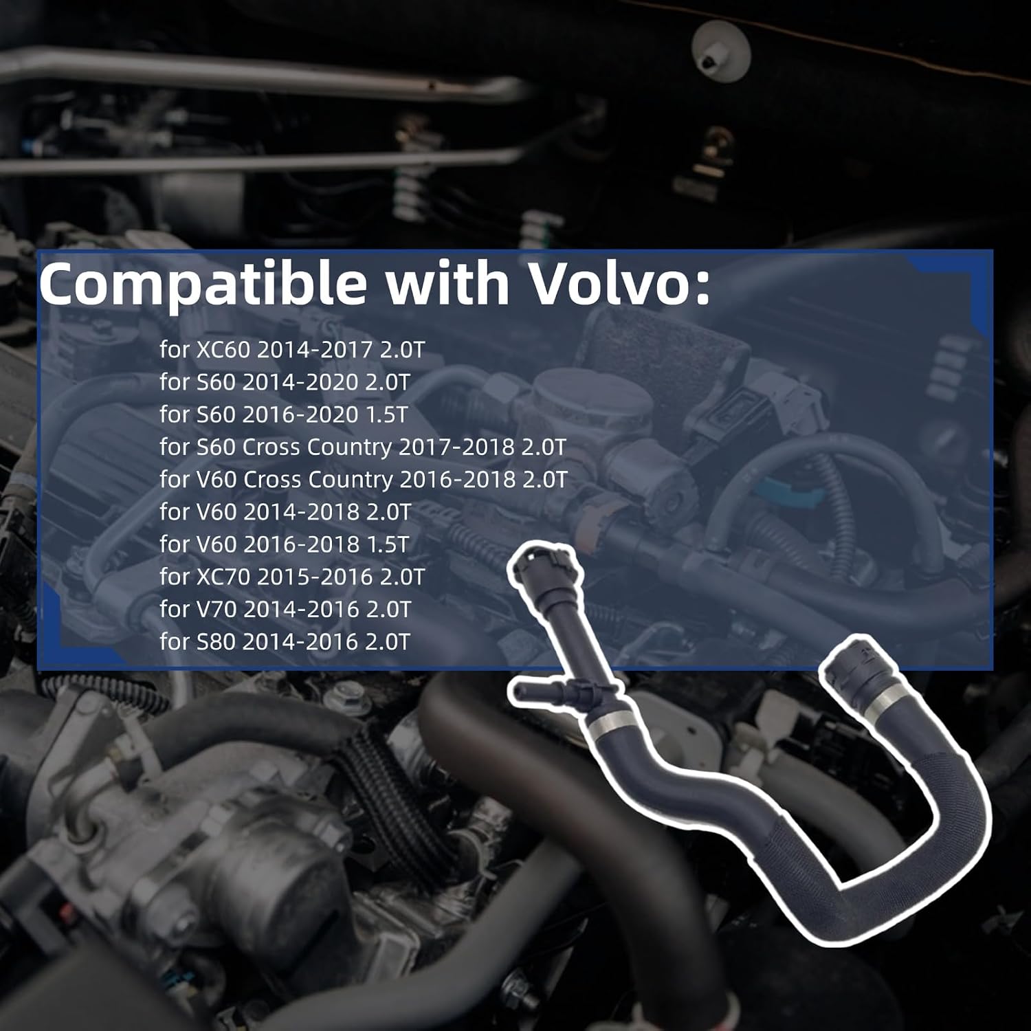 Compatible with Volvo XC60 S60 V60 Cross Country XC70 S80 Engine Radiator Coolant Heater Hose 8641078 31657657