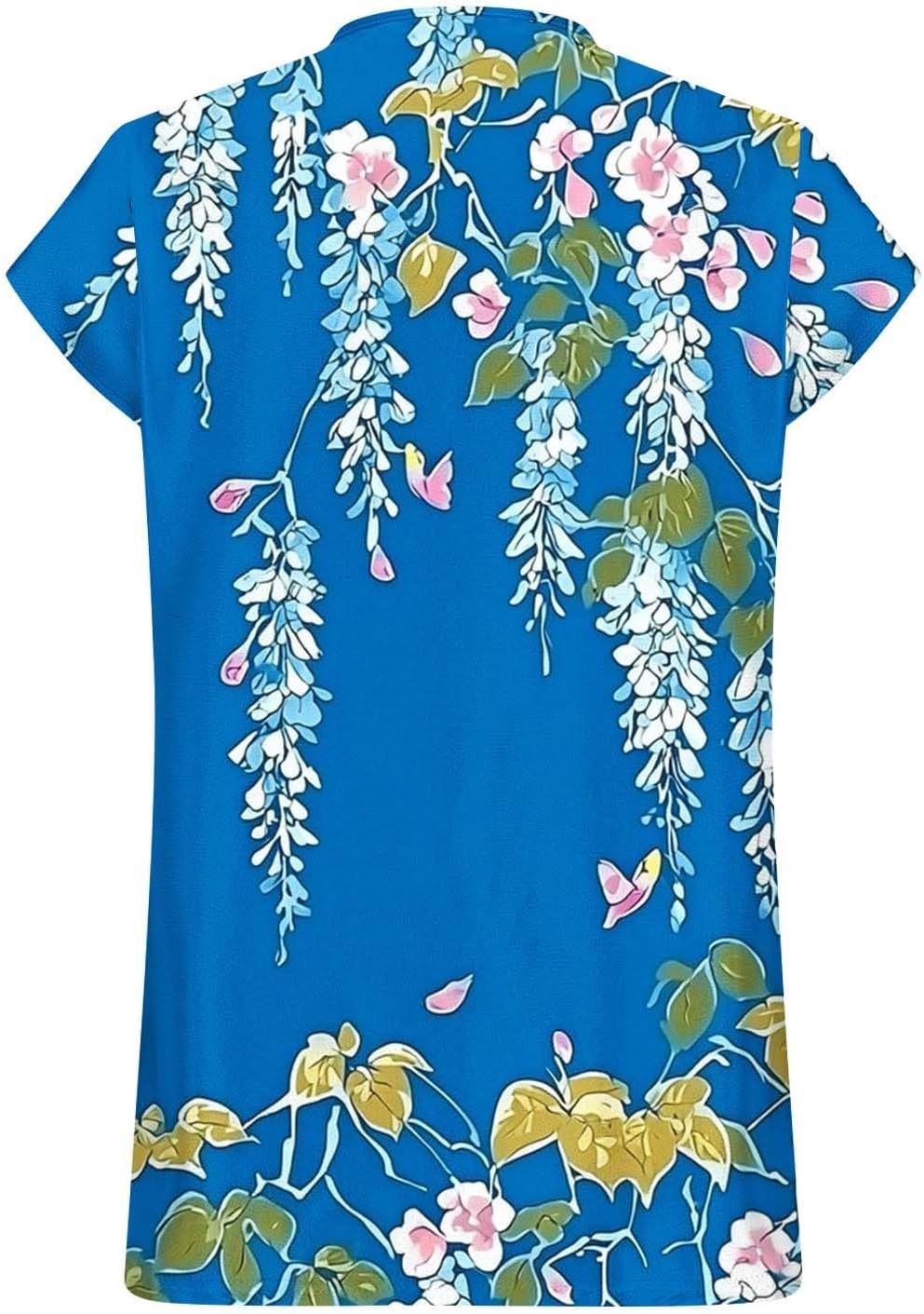 Women Satin Tops Cap Short Sleeve Dressy Floral Blouse Silky V Neck Shirts Business Casual Spring Summer Outfits