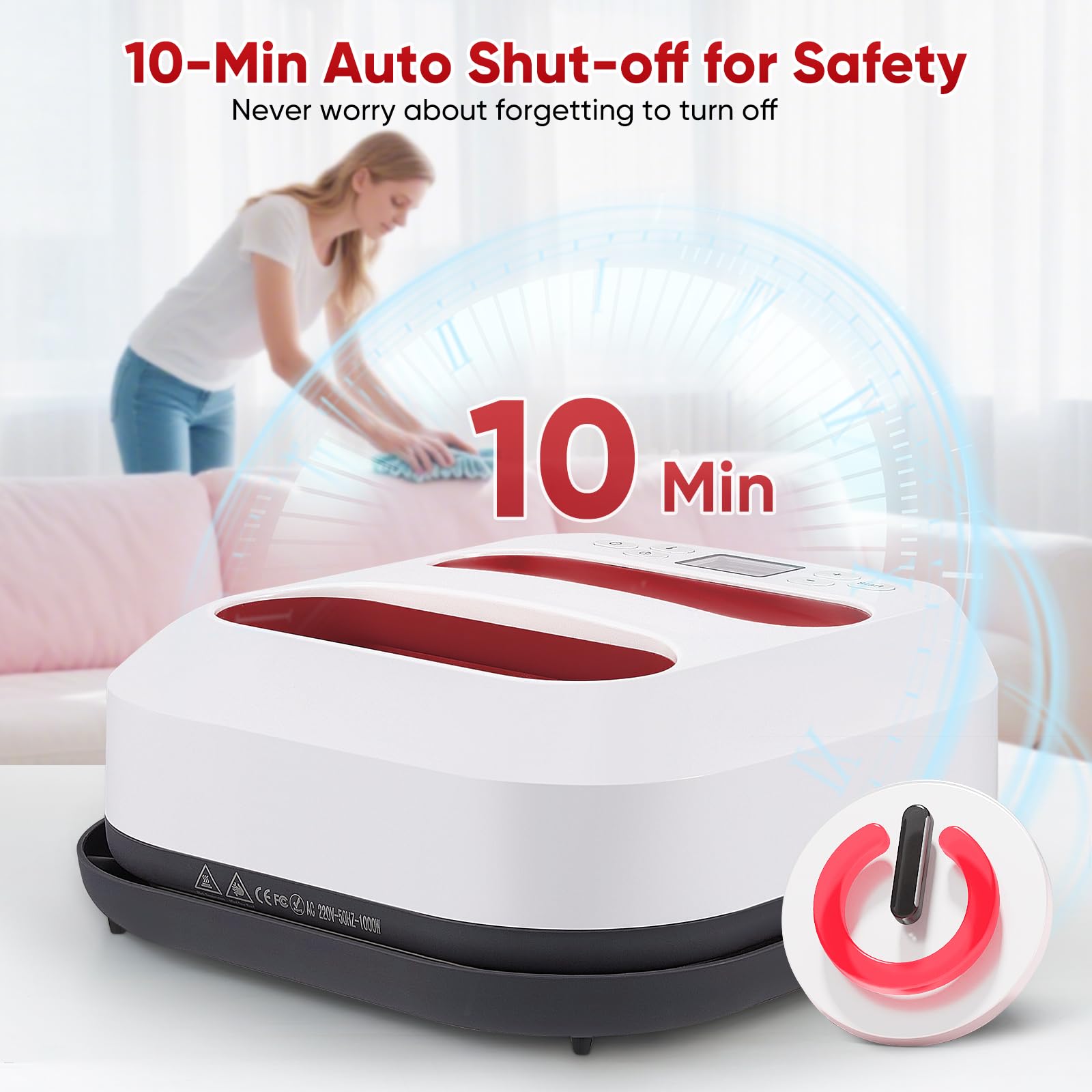Pressa a Caldo per Tessuti, Pressa a Caldo Portatile con Timer e Controllo Della Temperatura (100-205 °C), Trasferimento Rapido di Tessuti, Include 12 Adesivi, 22,5x22,5CM(9 x 9 pollici)