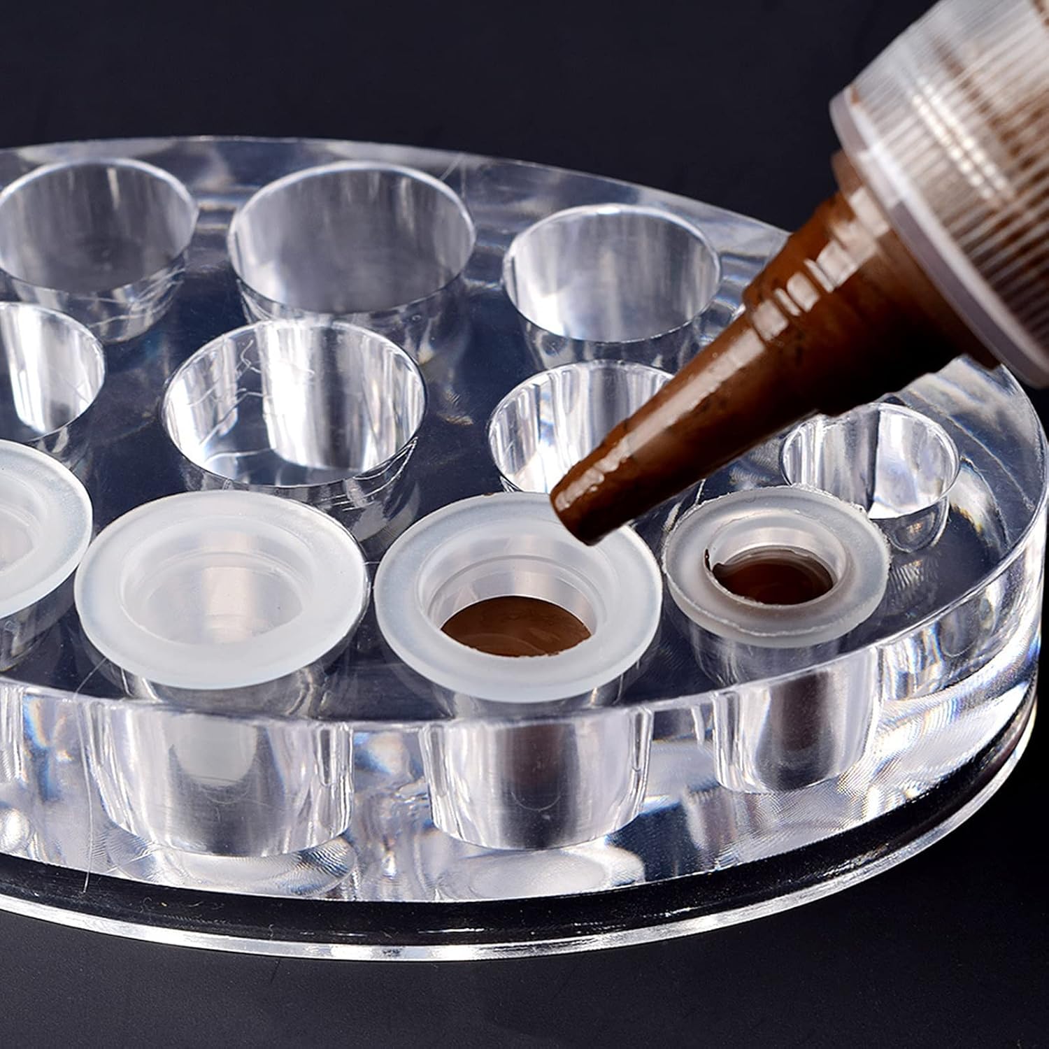 U-Shaped Tattoo Ink Cups - 400 Count Soft Silicone Pigment Caps for Microblading and Permanent Makeup - Wide Base Design Prevents Spills and Protects Needle Tips - Clear