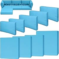 Vista 30 de Juego de 14 fundas de cojín impermeables para patio al aire libre, se adaptan a 6 asientos de mimbre de ratán seccional, fundas de repuesto