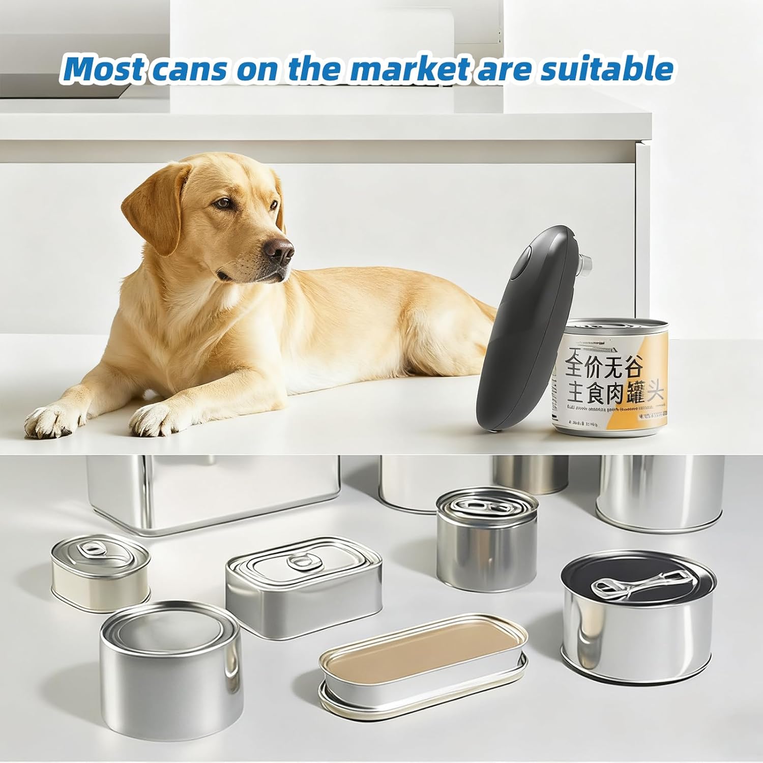 YFL Automatic Electric Can Opener: Battery Operated One Touch Hands Free Smooth Edge - Easy Open Cans, Cat & Dog Food for Seniors & Arthritis Sufferers