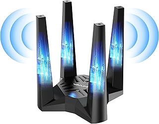 AX1800 WiFi 6 USB Adapter for Desktop PC, Dual Band 5GHz+2.4GHz PC WiFi Adapter with 4x3dBi High Gain Antennas, MU-MIMO, OFDMA, WPA3, Supports Windows 11/10, Magnetic Base Design