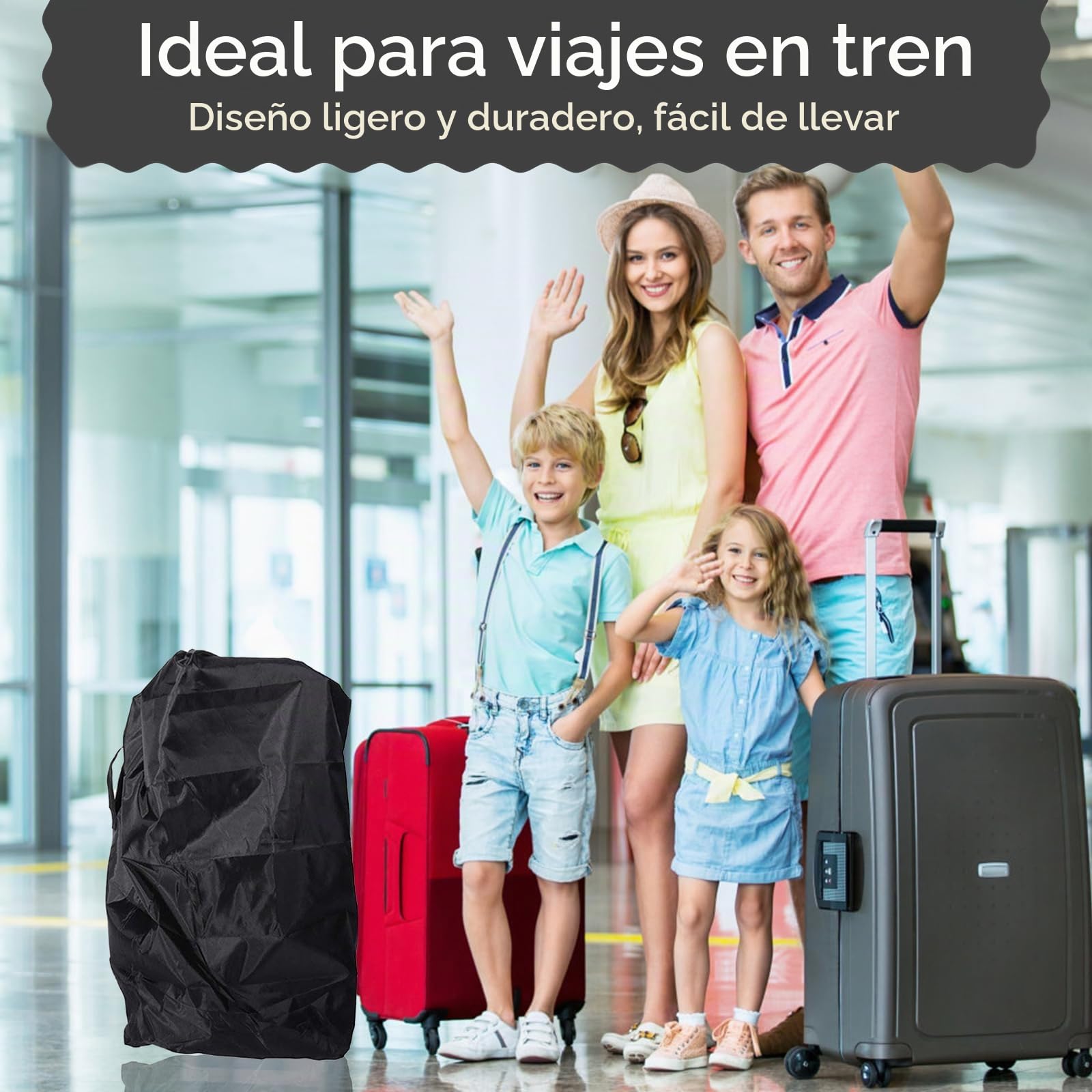 Bolsa de transporte para cochecito, bolsa de transporte impermeable para cochecito, funda protectora de avión y bolsa de viaje, ligera y portátil, ideal para viajes, aviones y uso diario