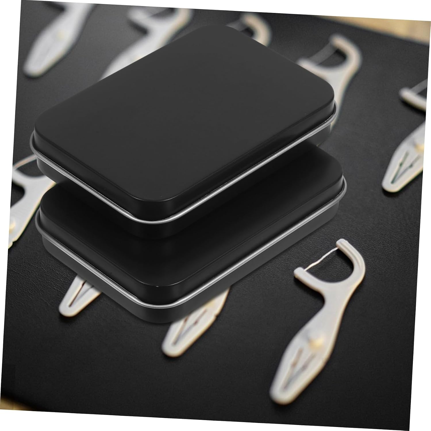 2Pcs Portable Floss Dispenser Case Refillable Flosser Organizer for Travel Convenient Teeth Cleaning Holder for Family Use Compact Matte