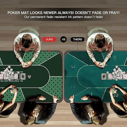 Miniatura 44 de YUZPKRSI Texas Hold'em - Tapete de póquer para 6 jugadores, repelente al agua, portátil, con bolsas de transporte gruesas para juegos de póquer, 47