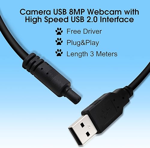 Miniatura 3 de Cámara USB 8MP 2448P Cámara web con lente de zoom Video Conferencia Transmisión Industria Cámara UVC Plug Play PC Webcam para Windows Linux MAC OS