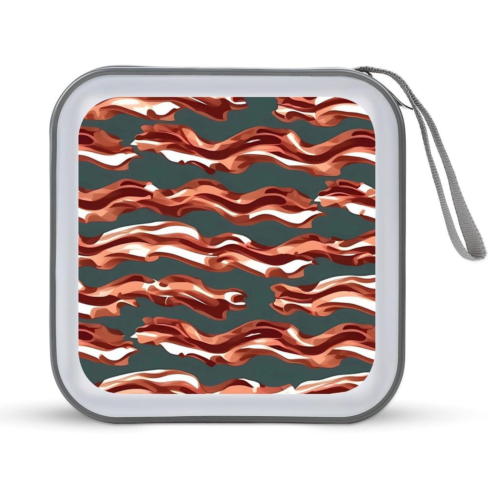Protégez 40 CD avec cet étui en plastique rigide au motif bacon contre les rayures