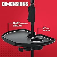 Vista 5 de Gator Frameworks Cases Accesorio de Soporte de Micrófono con Abrazadera Portavasos y Pestaña para Púas de Guitarra, Bandeja Extra Grande, 14" x 9