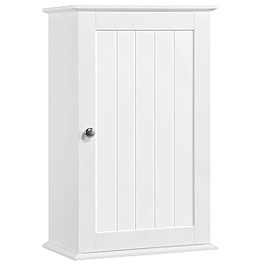 Yaheetech Armario Baño Pared de Tres Niveles Armario Cocina Colgar Mueble Suspendido Baño Auxiliar Blanco 35x21x55cm The Forest Stewardship Council