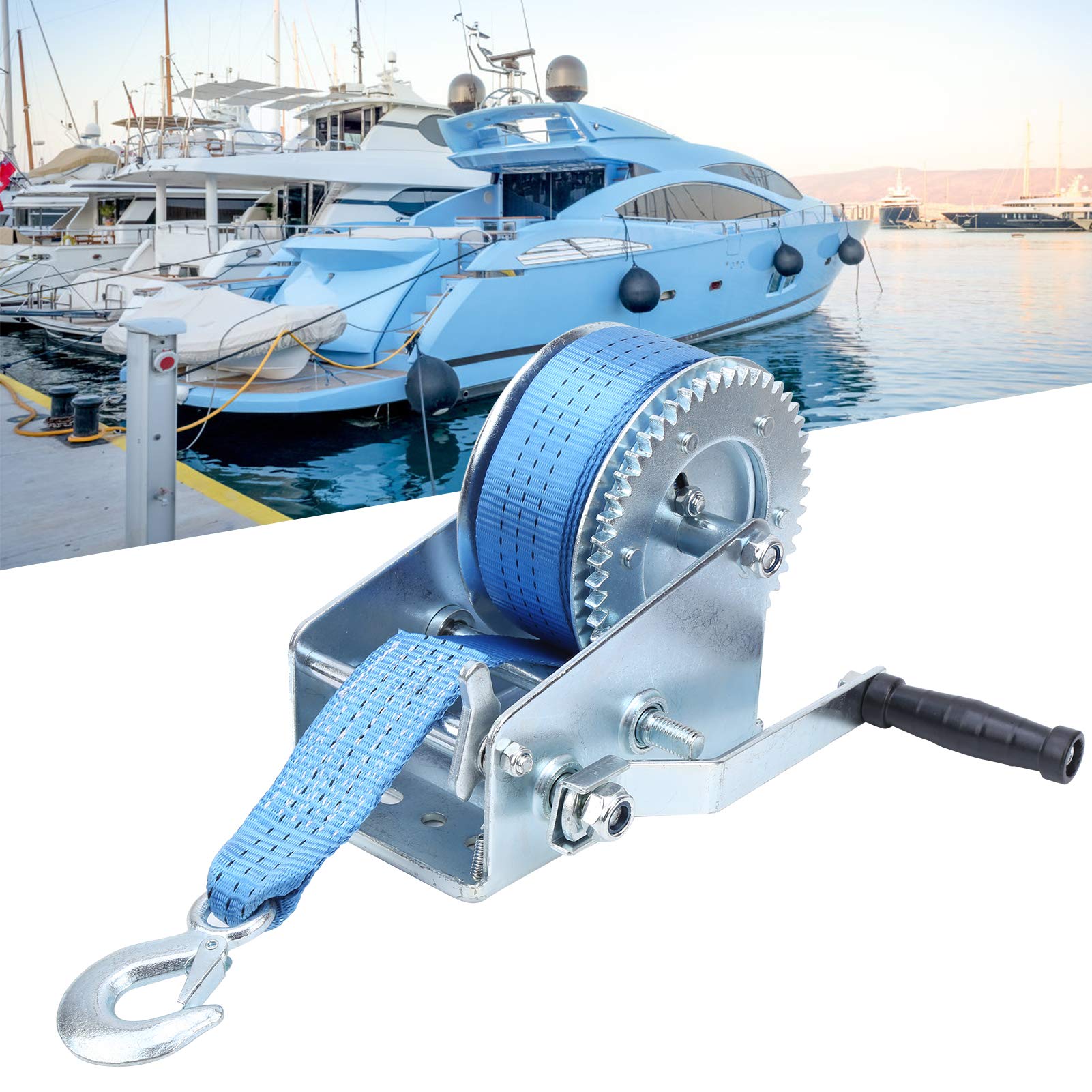 Verricello Manuale per impieghi gravosi con capacità di Traino 3200LBS, argano Manuale, per Barca ATV