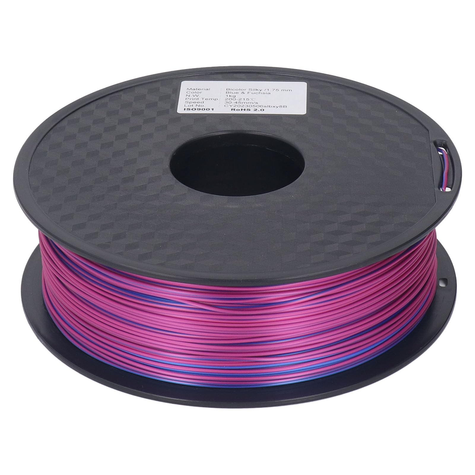 Zweifarbiges PLA-3D-Drucker-Filament, Farbwechsel von Blau zu Rot, Seidenfinish, kein Verziehen, glatte Extrusion, kompatibel mit den meisten 3D-Druckern