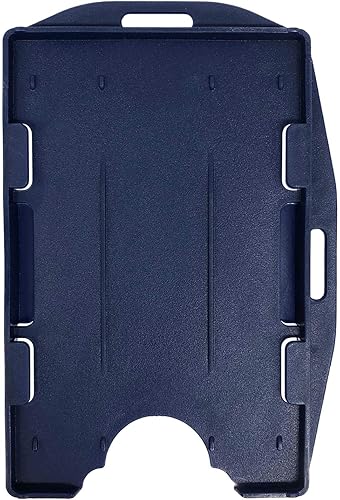 Fallen One Paquete de 2 tarjetas de identificación de plástico rígido de alta calidad, color azul marino, de 2 caras, horizontal o vertical, para 2