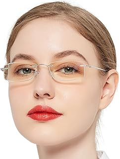 OCCI CHIARI 1.25 Blue Light Reading Glasses for Women Eye Readers Reader with Titanium Frameless Durable Spring Hinge 1.0 1.25 1.5 1.75 2.0 2.25 2.5 2.75 3.0 3.5 4.0 5.0 6.0