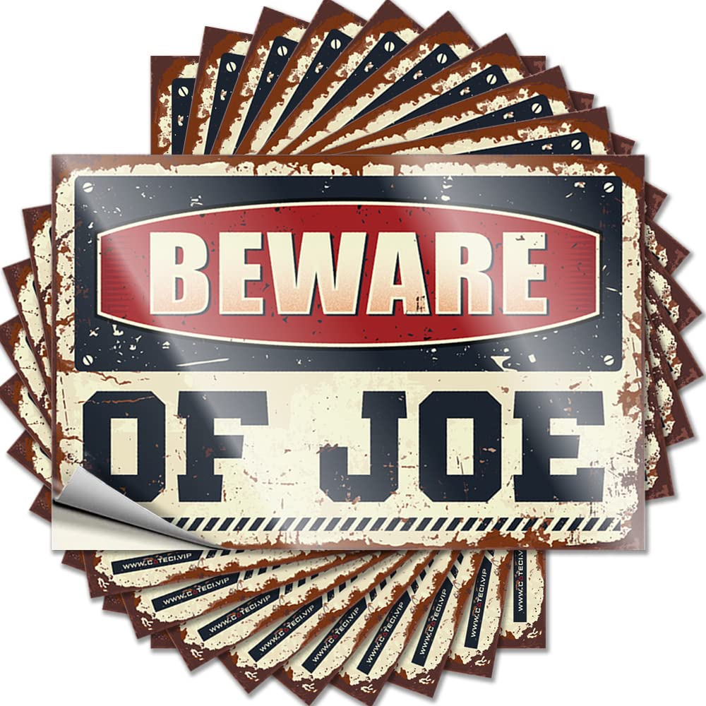 Fuzzy Bumper Aesthetic Decals, Upgrades Cute Pattern Design for Car Notebook | Soft Bath Removable Vinyl Beware of Joe(8X12CM)