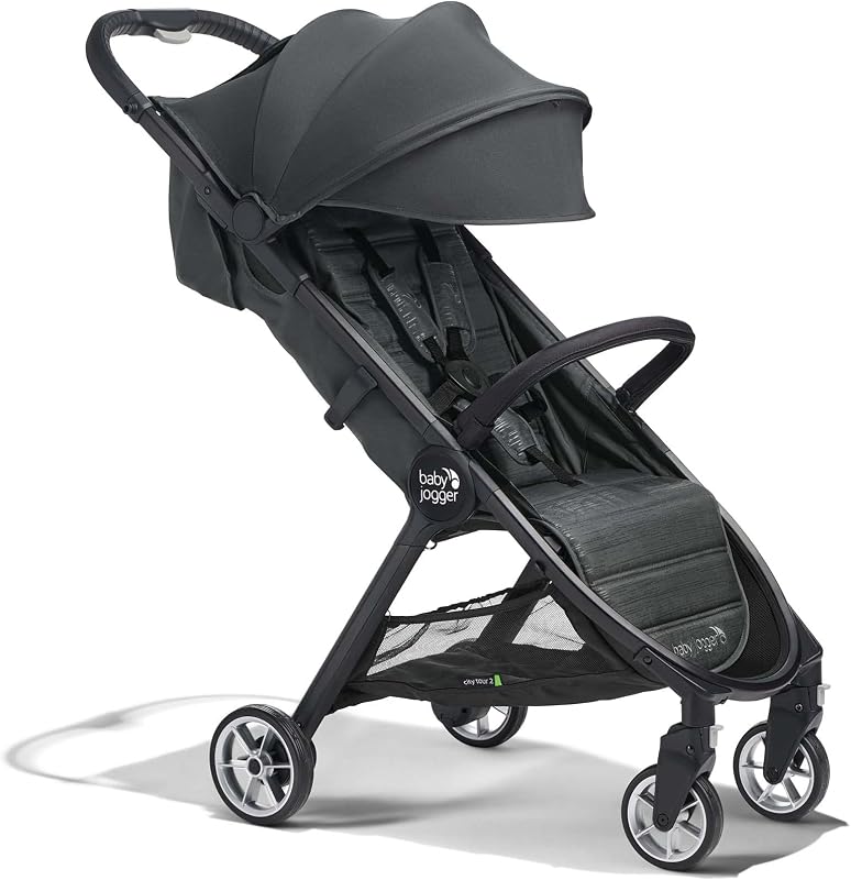 Baby Jogger® City Tour 2 Travel Stroller, Lightweight Foldable Ultra-Compact Stroller, Includes Belly Bar, Leatherette Handlebar, Premium Fabric, Amazon Exclusive Pike Fashion