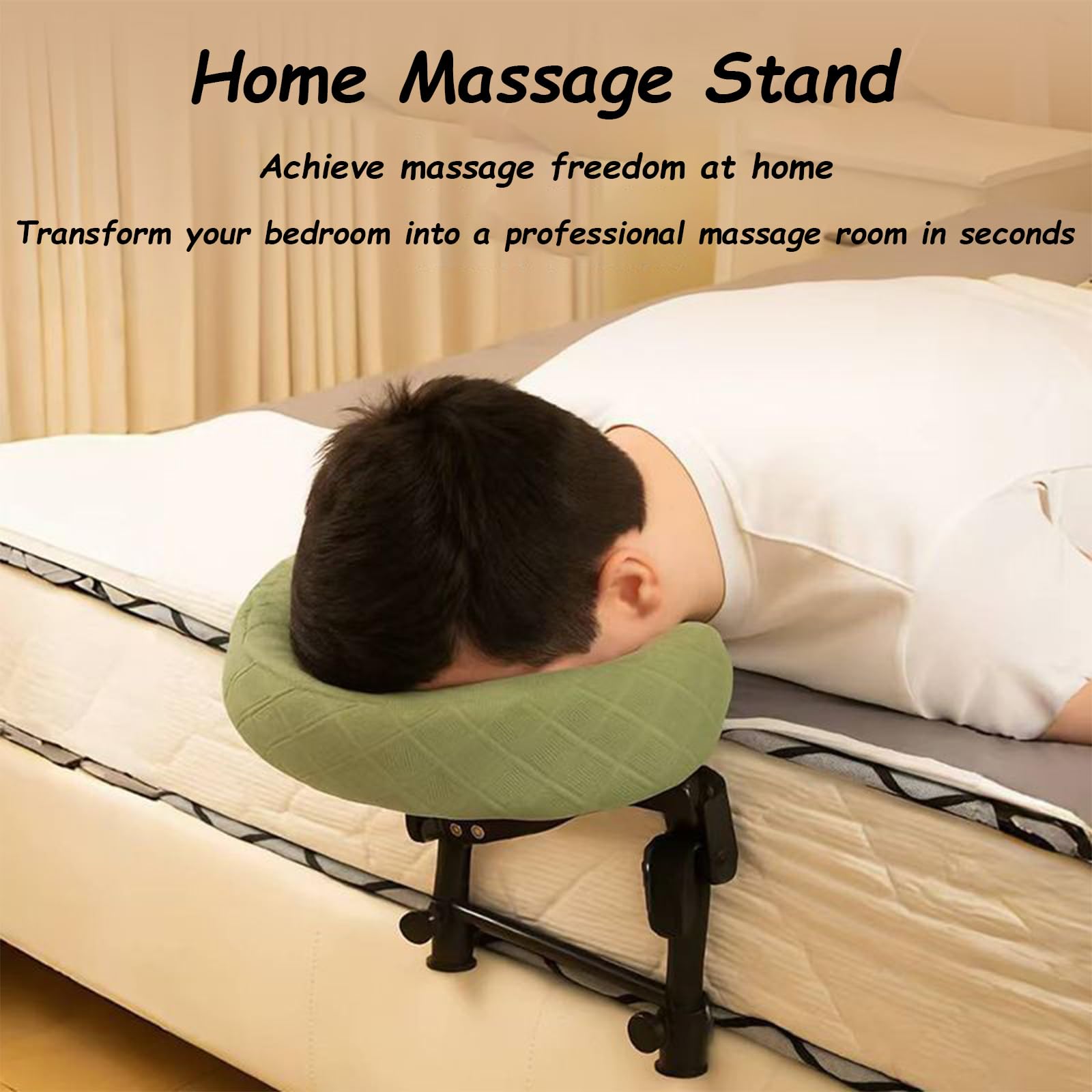 Poggiatesta Massaggiante Per Letto,Kit Materasso La Casa,Supporto Il Viso Pieghevole E Regolabile In Memory Foam,Per Spa Domestica,Trattamenti Viso,Recupero Dopo Chirurgia Oculare Rilassamento(Green)