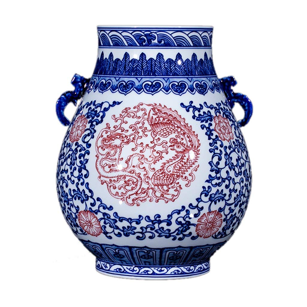 Vase en céramique haut de gamme bleu de haute qualité pour salon d'art