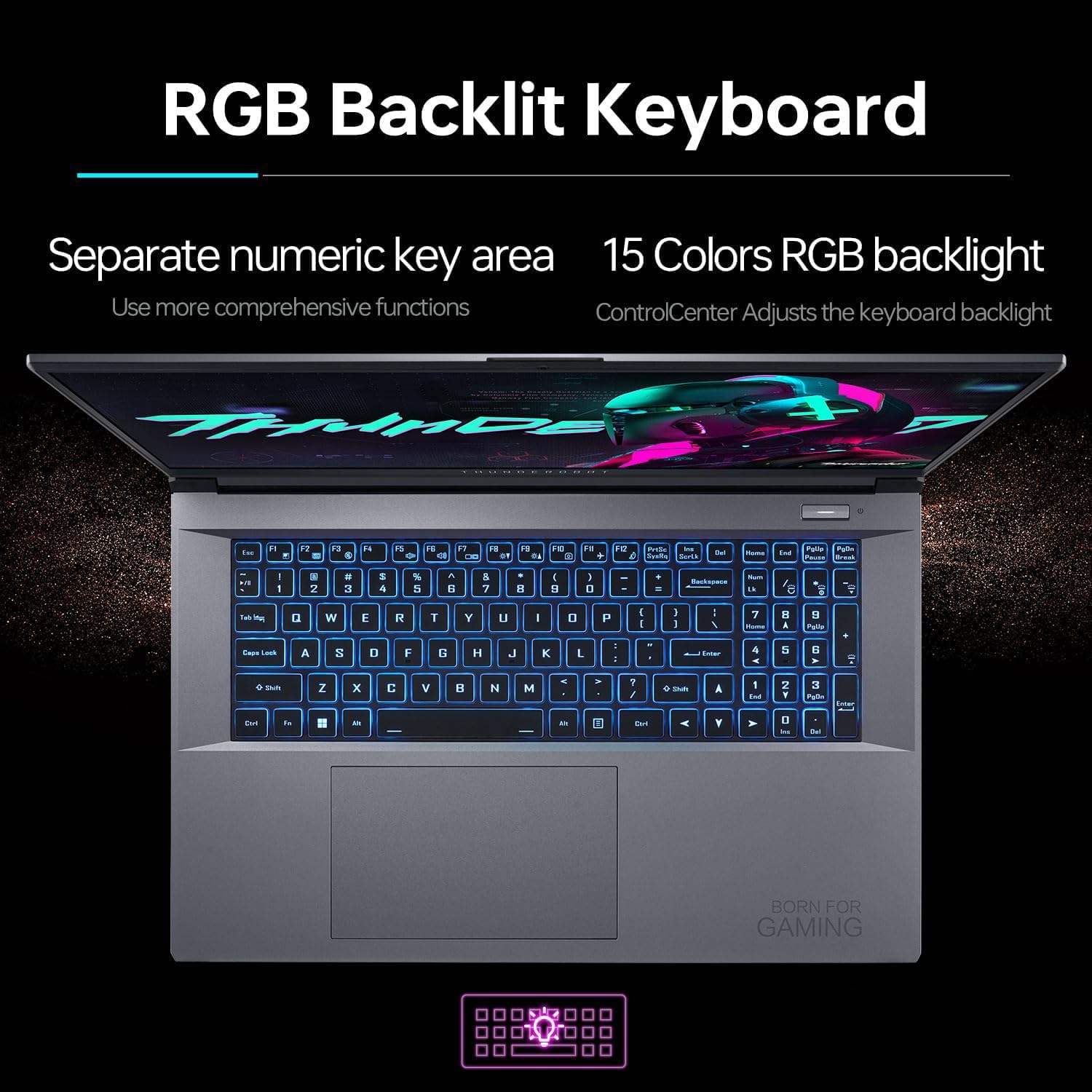 RGB Backlit Keyboard with numeric keypad