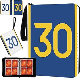 Basketball Card Binder with Sleeves 400 Pocket, 30 Basketball Card Holder for Trading Cards, Basketball Collector Album Folder Organizer 3 Ring Binder Storage Case Book for Kids Boys Gift (Blue)