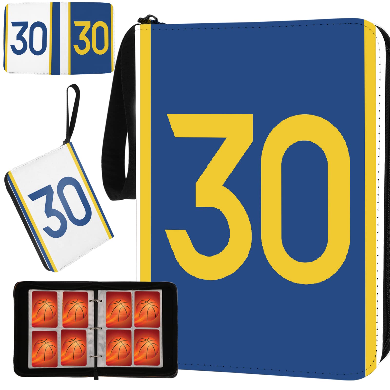 Raccoglitore per carte da basket con maniche, 400 tasche, porta carte da basket #30, per carte collezionabili, album da collezione, organizer a 3 anelli, custodia per libri per bambini e ragazzi,