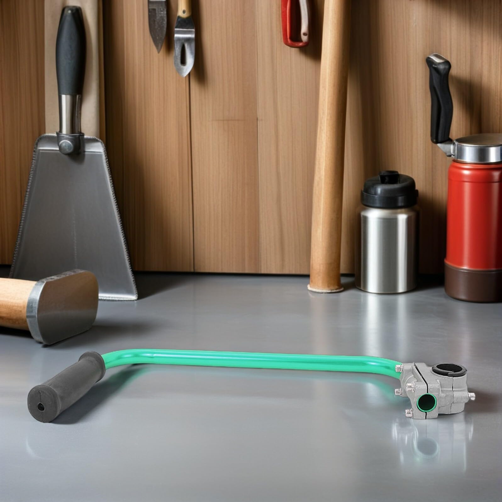 Maniglia di Supporto Regolabile per Tosaerba con Cinghia Verde, Impugnatura Ergonomica per Decespugliatore e Accessori da Giardinaggio per Manutenzione Prato e Uso Prolungato