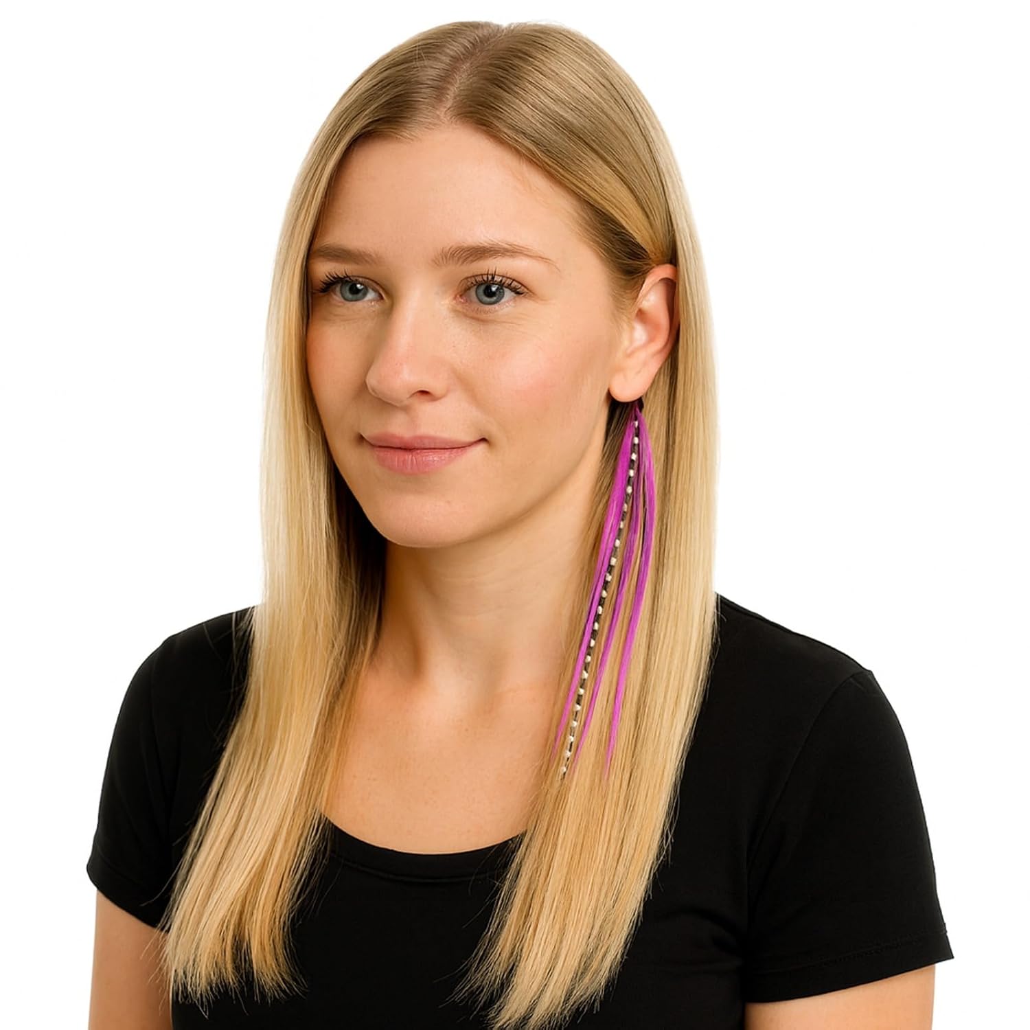 Genuine 4"- 7" Pinks & Purples Feathers for Hair Extension! 5 Feathers