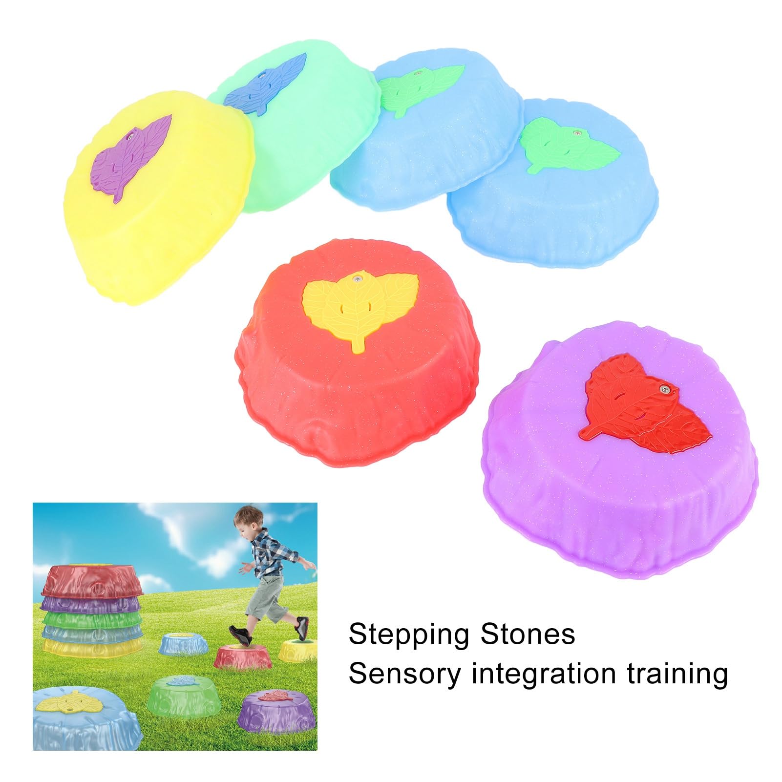 Sonew 6 Piezas Piedras Luminosas para Niños, Plastico de Equilibrio y Salto
