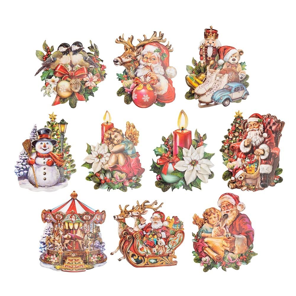Ideen mit Herz 3-D motieven, uitgesneden, ca. 7-10 cm, 10 stuks in een zakje | Afbeeldingen voor knutselen & decoreren | Wenskaarten zelf maken | Beeldmotieven voor scrapbooking (nostalgisch