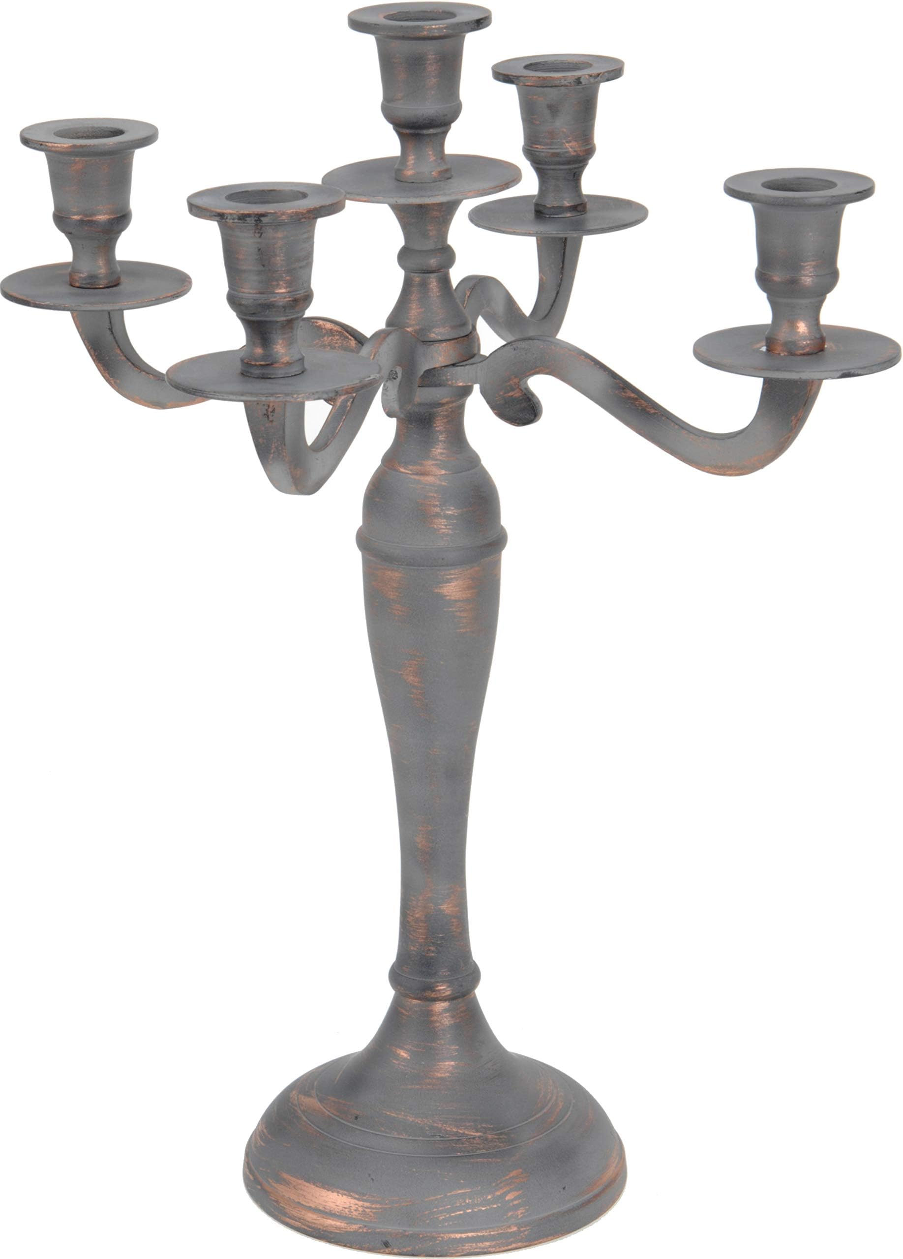 Koop Antique Looking Copper 5 Arm Candle Holder Candelabra 39cm Tall